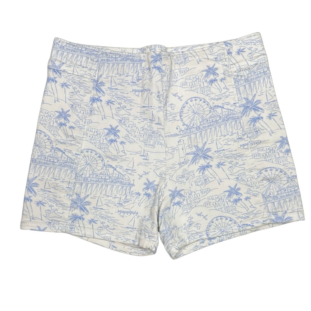 Old Navy Coastal Pier Print High Waist Vintage Style Shorts